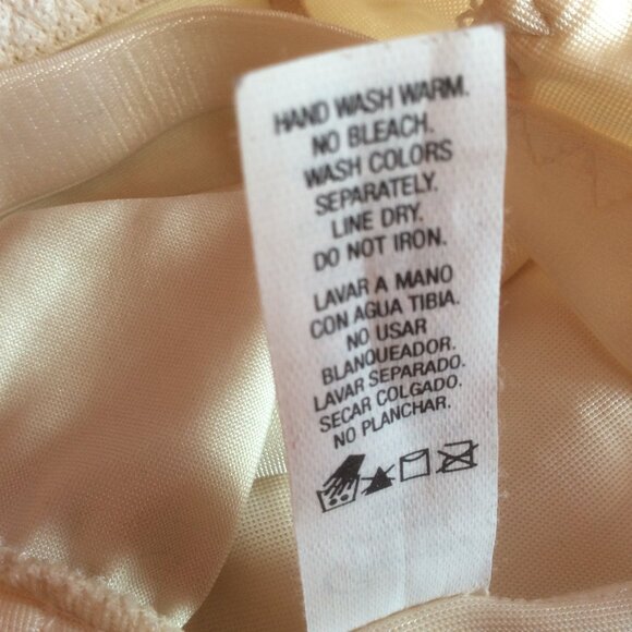 Vintage Crown-Ette Ivory 4423 Shaper Second Skin Satin Bra Full Slip Spandex 38C - Picture 4 of 4
